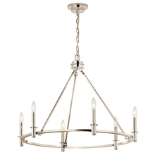  52705PN - Carrick 32.25 Inch 6 Light Chandelier in Polished Nickel