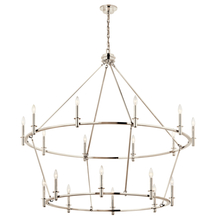  52708PN - Carrick 54.25 Inch 18 Light 2-Tier Chandelier in Polished Nickel