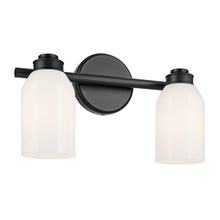  55201BK - Shae 15" 2-Light Vanity Light with White Opal Glass in Black