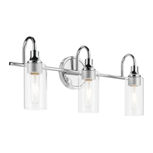  55211CH - Kavi 23" 3-Light Vanity Light with Clear Glass in Chrome