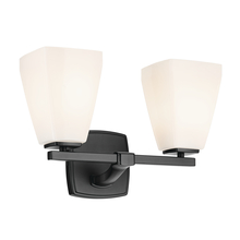  55215BK - Marant 14.25" 2-Light Vanity Light with Opal Glass in Black