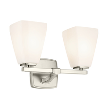  55215NI - Marant 14.25" 2-Light Vanity Light with Opal Glass in Brushed Nickel