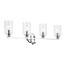  55227CHFLU - Gioe 32.25" 4-Light Vanity Light with Clear Fluted Glass in Chrome