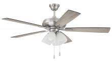  ECF114BNK5-DWWLN - 52" Eos Frost 4 Light in Brushed Polished Nickel w/ Driftwood/Walnut Blades