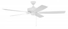 Craftmade S60W5-60WWOK - 60" Super Pro 60 in White w/ White/Washed Oak Blades