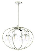  45526-PLN - Piltz 6 Light Chandelier in Polished Nickel