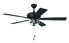 Craftmade ECF201FB5-FBGW - Eos 52" 5-Blade Clear 2 Light Bowl Ceiling Fan in Flat Black w/ Flat Black/Greywood Blades