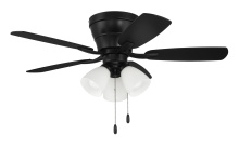 Craftmade WHL42FB5C3 - Wheeler 42" 5-Blade 3-Light Ceiling Fan in Flat Black w/ Flat Black/Greywood Blades