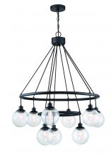  53329-FB - Que 9 Light Chandelier in Flat Black