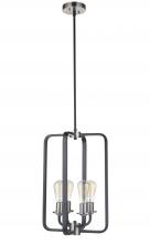  50334-FBBNK - Randolph 4 Light Foyer in Flat Black/Brushed Polished Nickel