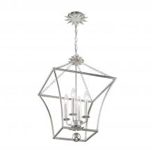  516-SA - Broche 4 Light Antique Silver Mini Chandelier