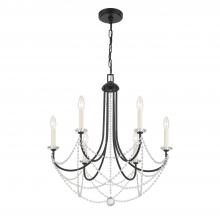  DEL-90806-MK - Delilah 6 Light Matte Black Chandelier