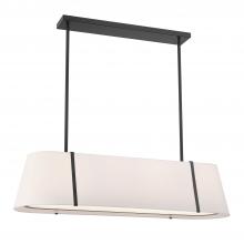  FUL-917-BK - Fulton 4 Light Black Linear Oval Chandelier