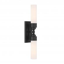  WLX-302-MK - Wilcox 2 Light LED Matte Black Sconce