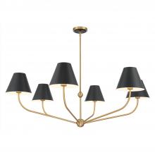  XAV-B9319-VG-MK - Xavier 6 Light Vibrant Gold + Matte Black Chandelier