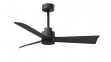  AK-TB-BK-42 - Alessandra 3-blade transitional ceiling fan in textured bronze finish with matte black blades. Opt