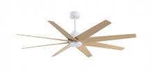  AN-MWH-LM-64 - Ariella 8-blade ceiling fan in Matte White and Light Maple Tone blades