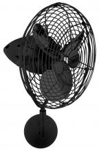  BP-BK-MTL - Bruna Parede wall fan in Matte Black finish.