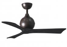  IR3-TB-BK-42 - Irene-3 three-blade paddle fan in Textured Bronze finish with 42" solid matte black wood blade