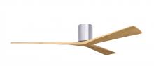 Matthews Fan Company IR3H-BN-LM-72 - Irene-3H-Three Blade Flush Mount Paddle Fan-72"-Brushed Nickel Finish-Light Maple Tone Blades
