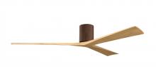 Matthews Fan Company IR3H-WN-LM-72 - Irene-3H - Three Blade Flush Mount Paddle Fan - 72" - Walnut Finish - Light Maple Tone Blades