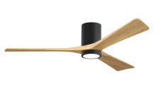 Matthews Fan Company IR3HLK-BK-LM-60 - Irene-3HLK-60" Three Blade Flush Mount Paddle Fan-5CCT Integrated LED-Matte Black Finish