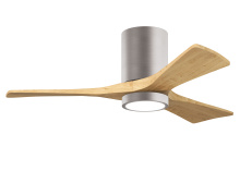 Matthews Fan Company IR3HLK-BN-LM-42 - Irene-3HLK-42" Three Blade Flush Mount Paddle Fan-5CCT Integrated LED-Brushed Nickel Finish