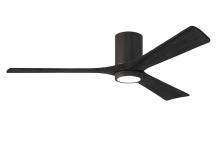  IR3HLK-TB-BK-60 - Irene-3HLK three-blade flush mount paddle fan in Textured Bronze finish with 60” solid matte bla