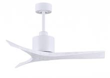  MW-MWH-MWH-42 - Mollywood 6-speed contemporary ceiling fan in Matte White finish with 42” solid matte white wood
