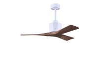  NK-MWH-WA-42 - Nan 6-speed ceiling fan in Matte White finish with 42” solid walnut tone wood blades