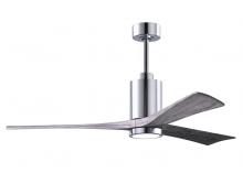  PA3-CR-BW-60 - Patricia-3 three-blade ceiling fan in Polished Chrome finish with 60” solid barn wood tone blade