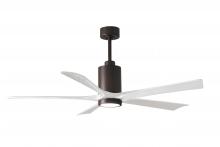  PA5-TB-MWH-60 - Patricia-5 five-blade ceiling fan in Textured Bronze finish with 60” solid matte white wood blad