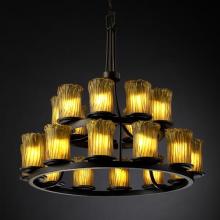  GLA-8767-16-AMBR-MBLK - Dakota 21-Light 2-Tier Ring Chandelier