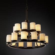  POR-8767-10-SAWT-MBLK - Dakota 21-Light 2-Tier Ring Chandelier