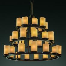  CNDL-8712-10-AMBR-MBLK - Dakota 36-Light 3-Tier Ring Chandelier