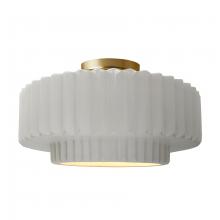  CER-6375-BIS-BRSS - Large Tier Pleated Semi-Flush