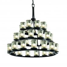  GLA-8712-16-CLRT-MBLK - Dakota 36-Light 3-Tier Ring Chandelier