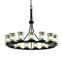 Justice Design Group GLA-8715-16-CLRT-MBLK - Dakota 15-Light 1-Tier Ring Chandelier