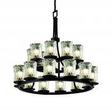  GLA-8767-16-CLRT-MBLK - Dakota 21-Light 2-Tier Ring Chandelier