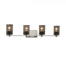 Justice Design Group MSH-8444-10-NCKL - Era 4-Light Bath Bar