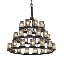  WGL-8712-10-GRCB-MBLK-LED36-25200 - Dakota 36-Light 3-Tier Ring LED Chandelier