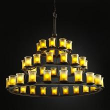  GLA-8714-16-WTFR-MBLK - Dakota 45-Light 3-Tier Ring Chandelier