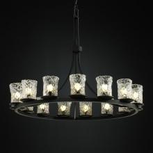 Justice Design Group GLA-8715-16-WTFR-MBLK - Dakota 15-Light 1-Tier Ring Chandelier