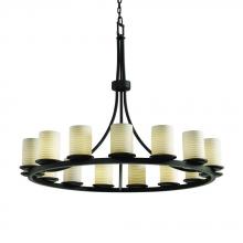  POR-8715-10-BANL-MBLK - Dakota 15-Light 1-Tier Ring Chandelier