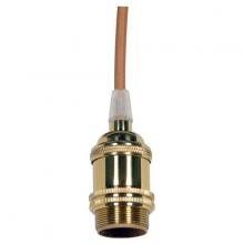  80/2459 - Keyless Lampholder; 4 Piece Stamped Solid Brass; Prewired; 2 Uno Rings; 2 Bushings; Gold Wire;