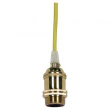  80/2461 - Medium base lampholder; 4pc. Solid brass; prewired; Uno ring; 10ft. 18/2 SVT Lemon Cord; Polished