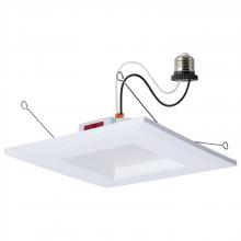 Satco Products Inc. S12603 - 8 Watt LED Downlight Retrofit; 5-6 Inch; CCT Selectable; Square; White Finish