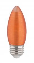  S22707 - 2 Watt C11 LED; Satin Spun; Amber; Medium base; 2100K; 100 Lumens; 120 Volt; Carded