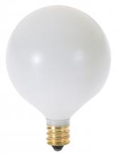  S3825 - 25 Watt G16 1/2 Incandescent; Satin White; 1500 Average rated hours; 202 Lumens; Candelabra base;