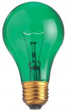  S6081 - 25 Watt A19 Incandescent; Transparent Green; 2000 Average rated hours; Medium base; 130 Volt